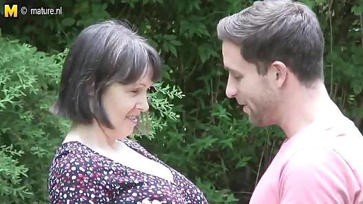 Big breasted British MOM fucking not her step son