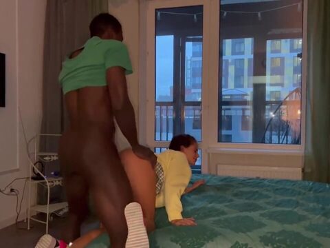 A black man gives me a rough ride on the stairs.