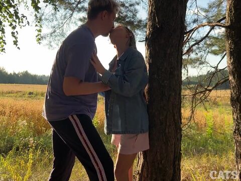 A skinny Russian teen enjoys outdoor sex in harmony with nature.