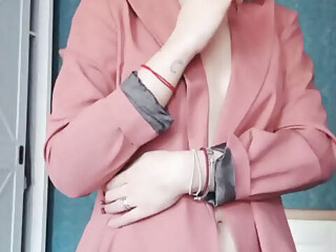 Homemade erotic striptease and masturbation with a violent orgasm