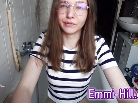 Golden shower with an amateur teen skinny beauty