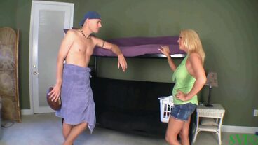 Big Tit Cougar Stepmom Teaches Stepson Before He Goes off for College