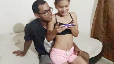 My stepbrother helps me to use phone applications while he