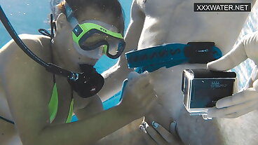 Polina Rucheyok sucks and fucks underwater