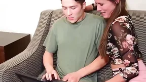 Sofie Marie, the seductive stepmother, fucks her stepson hard.