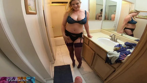 Stepson Films Stepmom Undress in the Bathroom then Fucks her to help her Self-confidence