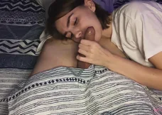 Stepdaughter's oral skills impress stepfather in homemade video