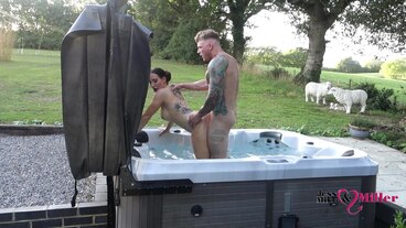 Passionate Outdoor Sex in Hot Tub on Naughty Weekend away