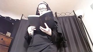 I am trying to read the word of the lord (Gosh the writing is so small..) I